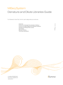 MiSeq System Denature and Dilute Libraries Guide (15039740 v01)