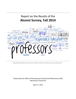 2014-15 Alumni Survey Report