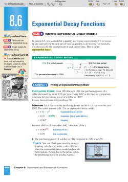 Exponential Decay Functions
