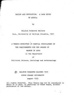 Racism and revolution : a case study of Angola. --