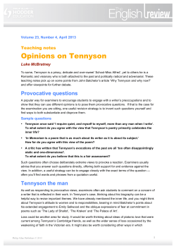 Opinions on Tennyson