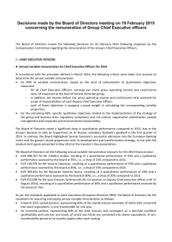 Decisions made by the Board of Directors meeting on 19 February