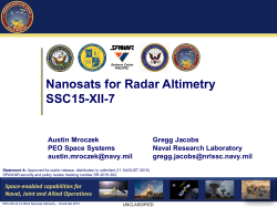 Nanosats for Radar Altimetry SSC15-XII-7