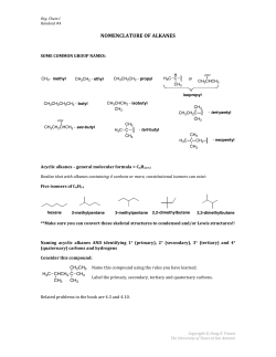 Alkane Nomenclature
