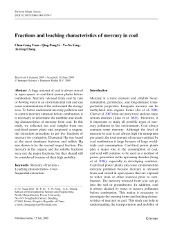Fractions and leaching characteristics of mercury in coal