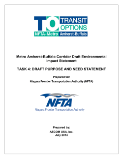 Purpose and Need - Niagara Frontier Transportation Authority