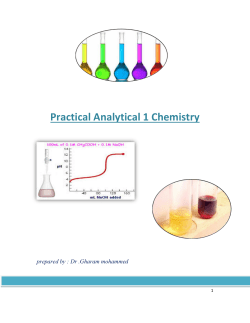 Practical Analytical 1 Chemistry