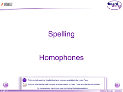 Spelling - Homophones and Common Patterns