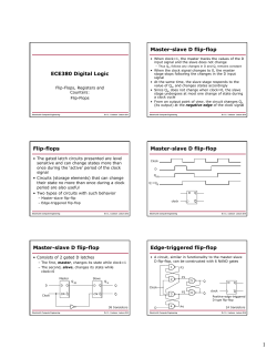 ECE380 Digital Logic Flip-flops Master-slave D flip-flop