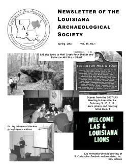 Spring - Louisiana Archaeological Society
