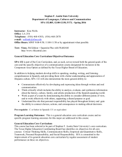 Stephen F. Austin State University Department of Languages