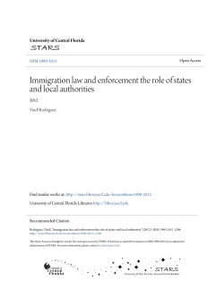 Immigration law and enforcement the role of states and