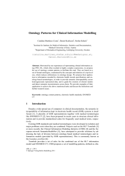 Ontology Patterns for Clinical Information Modelling