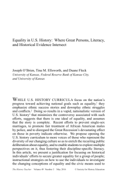 Equality in US History: Where Great Persons, Literacy, and Historical