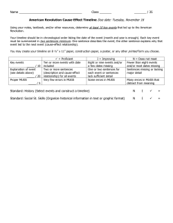 35 American Revolution Cause-Effect Timeline Due date: Tuesda