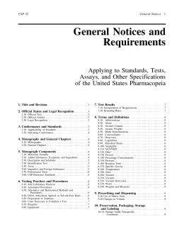 General Notices and Requirements