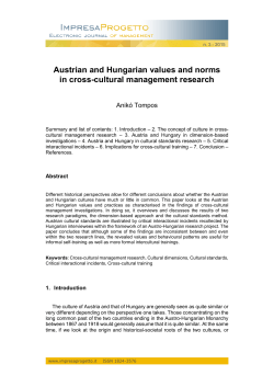 Austrian and Hungarian values and norms in cross