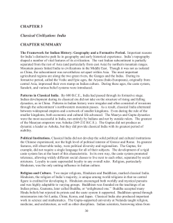 CHAPTER 3 Classical Civilization: India CHAPTER SUMMARY
