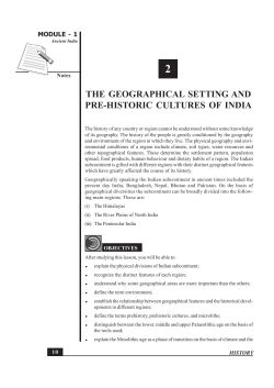 The Geographical Setting and pre