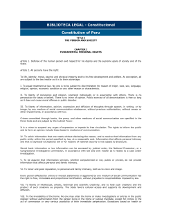 Constitution Peru - Institute for International and Comparative Law in