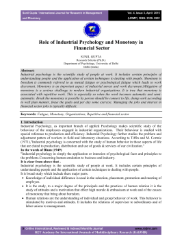 Role of Industrial Psychology and Monotony in