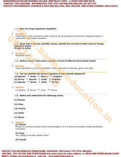 1. Why are living organisms classified? • Solution: Classification is