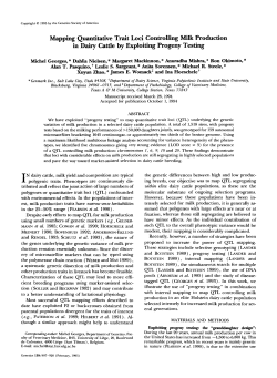 Mapping Quantitative Trait Loci Controlling Milk - Identification