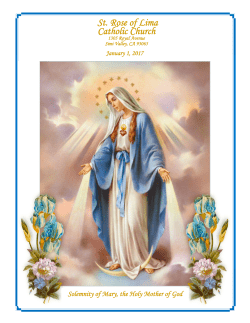 January 1, 2017 - St. Rose of Lima