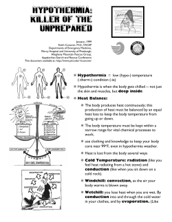 Hypothermia Basics - University of Pittsburgh