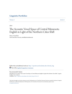 The Acoustic Vowel Space of Central Minnesota English in Light of