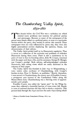 The Chambersburg X)alley Spirity 1850-1861