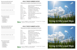 Living in Glory and Hope Living in Glory and Hope