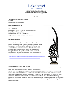 ANTH 3739 FAO - Anthropology of Art