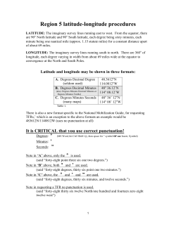 Latitude/Longitude formats and reporting