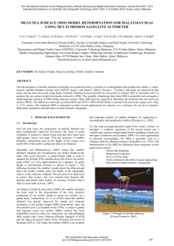 mean sea surface (mss) model determination for