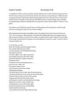 Eliot readings - St Michael`s Cornhill