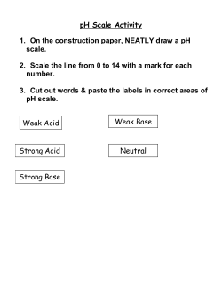 pH Scale Activity 1. On the construction paper, NEATLY draw a pH