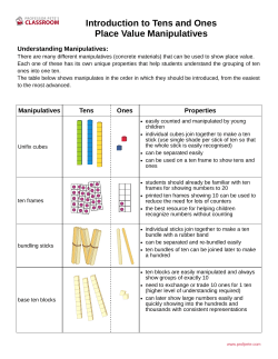 Introduction to Tens and Ones Place Value Manipulatives