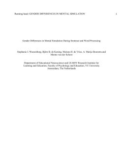 Running head: GENDER DIFFERENCES IN MENTAL