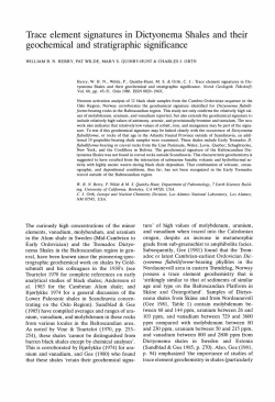 Trace element signatures in Dictyonema Shales and their