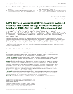 ABVD (8 cycles) versus BEACOPP (4 escalated cycles≥ 4 baseline