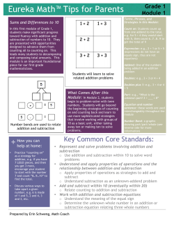 Eureka Math&trade; Tips for Parents +