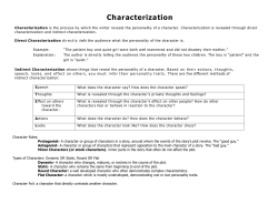 Characterization Notes
