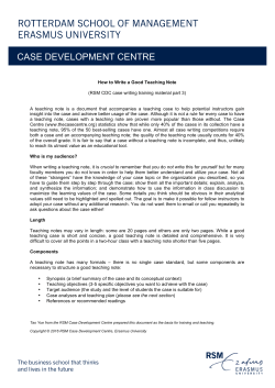 document - Rotterdam School of Management, Erasmus