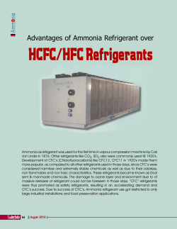 Advantages of Ammonia refrigerant over