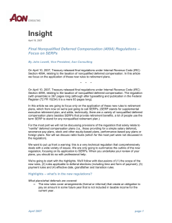 Final 409A regs (SERPs)