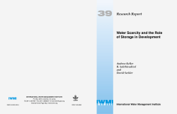 Research Report Water Scarcity and the Role of Storage in