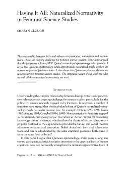 Having It All: Naturalized Normativity in Feminist Science Studies