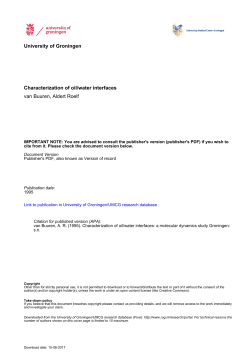 Characterization of oil/water interfaces van Buuren, Aldert Roelf