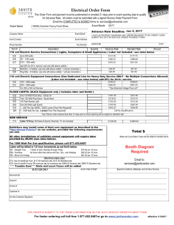 Electrical Order Form Booth Diagram Required